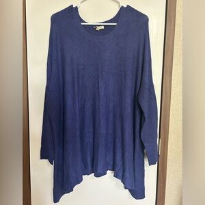 Eileen Fisher Viscose Blend Blue Top Large